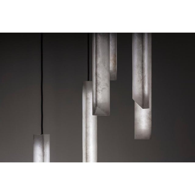 Contemporary Triangular Tube Pendant Lamp by United Alabaster For Sale - Image 3 of 17