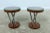 Brown Pair Round Modern Design Marble Inlaid Border Tables For Sale - Image 8 of 8