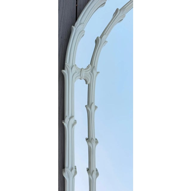 Hollywood Regency Serge Roche Style Hollywood Regency Lacquered Wood Palm Frond Wall Mirror For Sale - Image 3 of 7