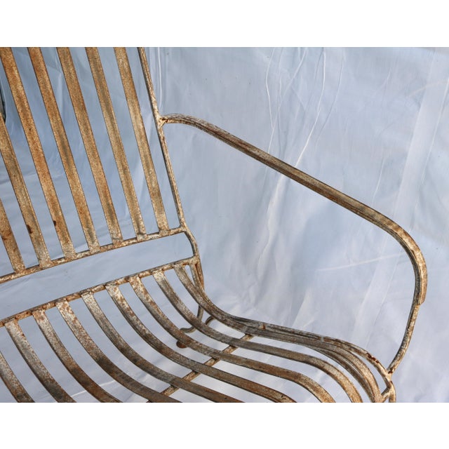1940's French Wrought Iron Garden Chairs and Bench For Sale - Image 12 of 15