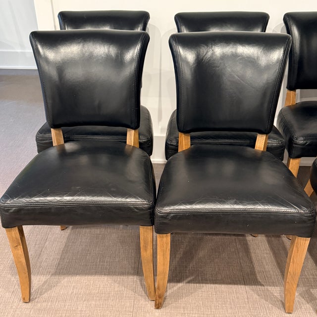 Set of 6 RH Leather Dining Chairs Handsome set with padded seats and backs that make them super comfortable. Leather is oh...