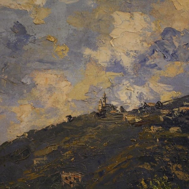 Italian School, Landscape with Figure Painting, 1914, Oil on Canvas For Sale - Image 12 of 16