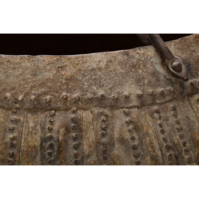 Mid 20th Century 20th Century Steel Riveted Indian Grain Scale Vessel or Pot For Sale - Image 5 of 17