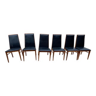 1980s Mid Century Modern Dining Chairs Made by Dillingham - Set of 6 For Sale