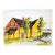 Mid-Century Swedish Folk Art Original Watercolor Painting of a Traditional Half-Timbered House For Sale