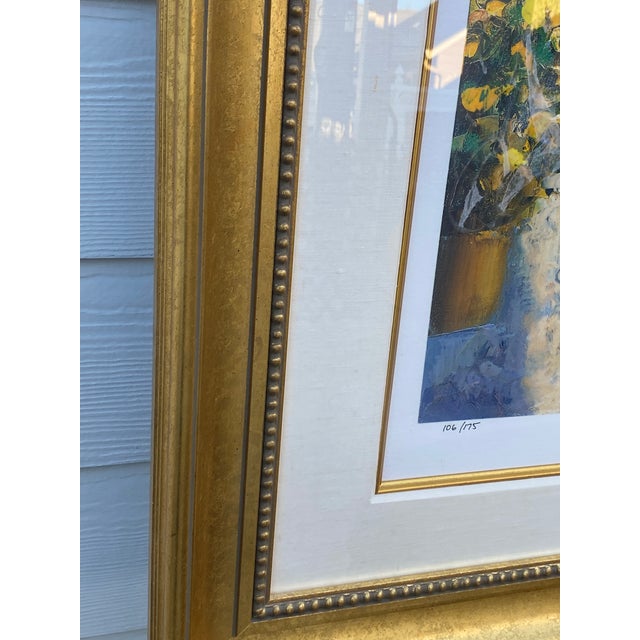 1990s Howard Behrens Impressionist Mediterranean Floral Terrace Serigraph - Signed, Limited Edition 106/175 For Sale - Image 10 of 14