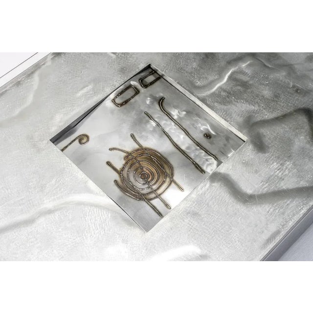 Postmodern Welding Art Coffee Table in Stainless Steel and Glass For Sale - Image 3 of 11