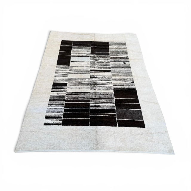 Contemporary Contemporary Hemp Rug | Reclaimed Fibers Rug With Abstract Design | 9x12 For Sale - Image 3 of 5
