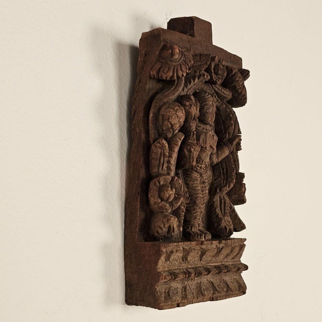 19th Century Small Indian 19th Century Sandalwood Carving of Goddess For Sale - Image 5 of 6