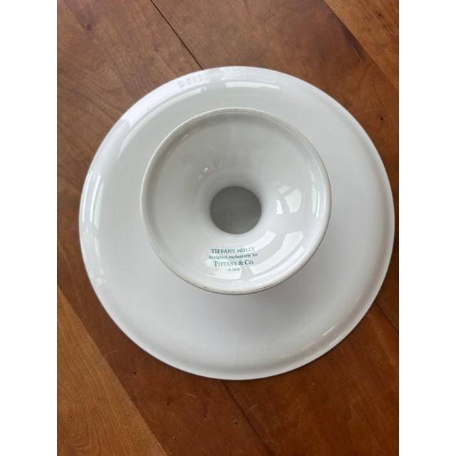 1990s Tiffany & Co. Tiffany Holly Footed Cake Plate-Holiday Pattern For Sale In New York - Image 6 of 6