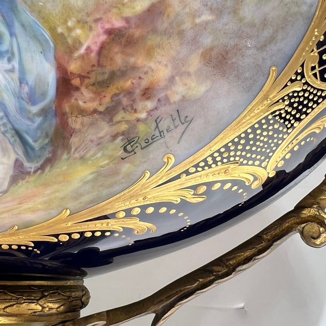 19th Century French Sevres Louis XV Style Porcelain Gilt Bronze Centerpiece Bowl For Sale - Image 10 of 15