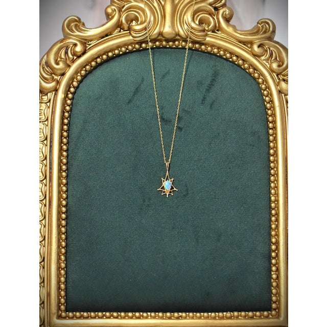 Late 20th Century Opal 14k Yellow Gold Dainty Pendant for Necklace For Sale - Image 13 of 17