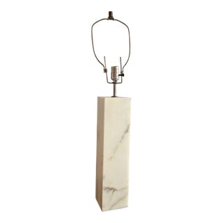 1980s Post Modern Marble Block Column Table Lamp For Sale