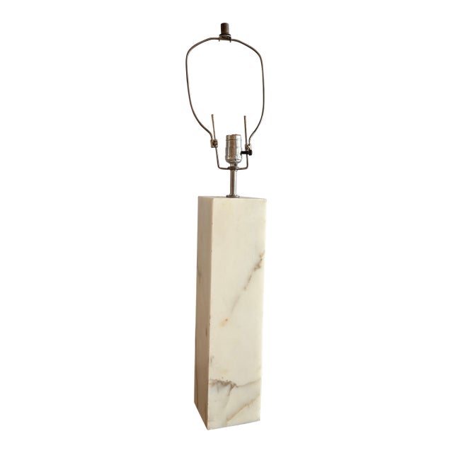 1980s Post Modern Marble Block Column Table Lamp For Sale