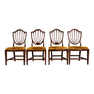 Ethan Allen Federal Mahogany Shield Back Side Chairs or Dining Chairs, Set of Four