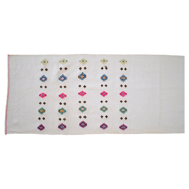 1970s Flat Weave Runner Turkish Kilim Extra Long Hallway Rug Cotton Stair Decor 2′6″ × 23′2″ For Sale - Image 10 of 14