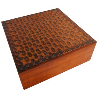Hand-Carved Wooden Box From Poland For Sale