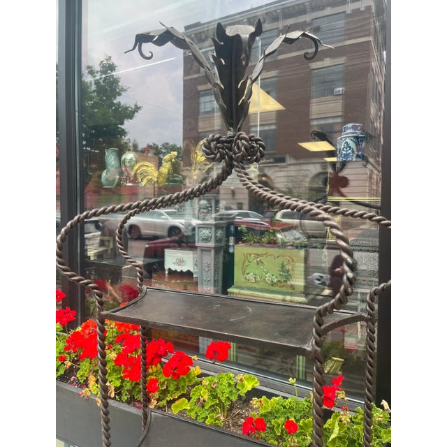 1970s Twisted Metal Windsor Plume Etagere Curio Shelf or Bookcase For Sale - Image 4 of 9