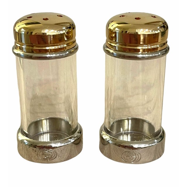 Gucci Silver and Brass Salt and Pepper Shakers For Sale - Image 11 of 12