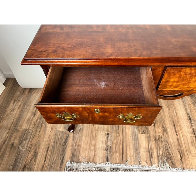 Vintage Solid Cherry Queen Anne Style Sideboard by Henredon For Sale - Image 9 of 11
