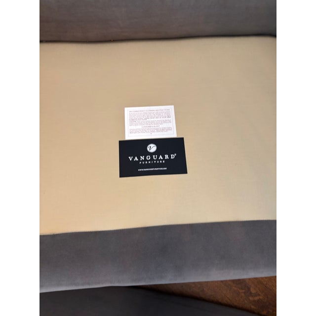 Vanguard Furniture Vangaurd Performance Fabric Grey Bench For Sale - Image 4 of 4