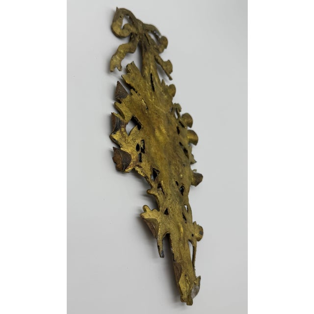 Metal 19th C. French Antique Bronze Gilt Decorative Plaque For Sale - Image 7 of 9