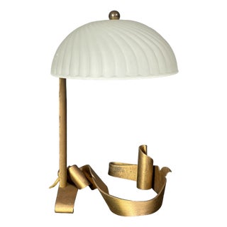 Art Deco Style Handcrafted Wrought Iron Desk Lamp, 1980s For Sale