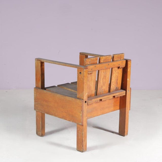 Teak Side Chair in the style of Rietveld, Netherlands, 1960s For Sale - Image 9 of 9