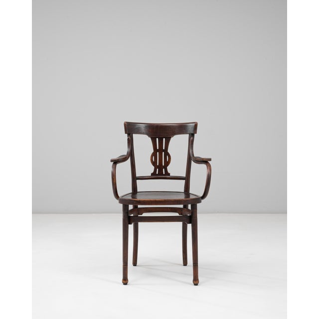 20th Century Austrian Bentwood Armchair With Lyre Back Detail For Sale - Image 16 of 18