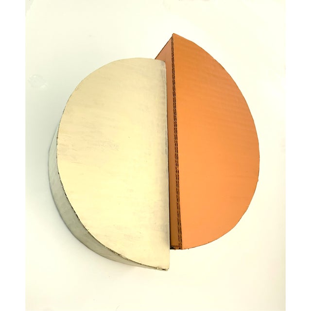 2020s Cardboard Sculpture With Orange and Beige For Sale - Image 5 of 9