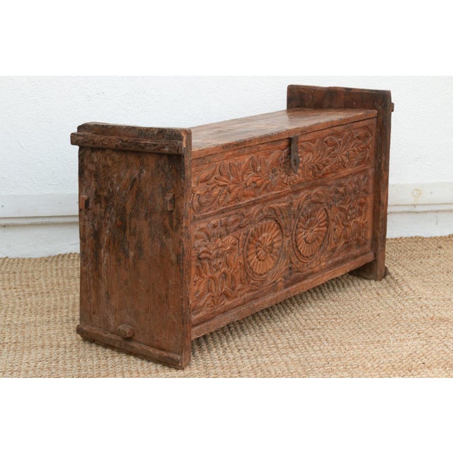 Antique Swat Valley Carved Chest Console For Sale - Image 10 of 18