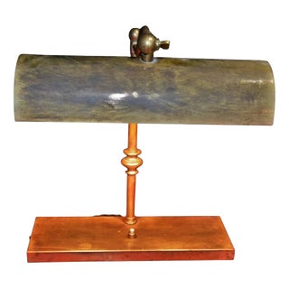 Art Deco French Brass Twin-Light Bankers Desk Lamp, 1930 For Sale
