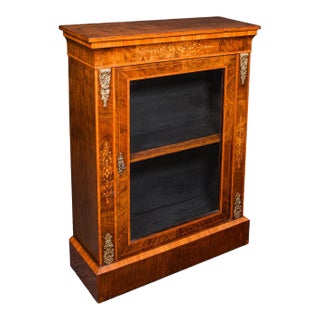 1870s Antique Victorian Walnut Pier Cabinet For Sale