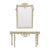 Hollywood Regency Style Italian Carved Ribbon Mirror & Stone Console Table For Sale