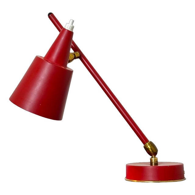 Vintage Red Table Lamp from Stilux Milano, 1950s For Sale