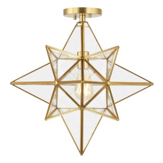 Abrielle 17" Star Flush Mount in Brass For Sale