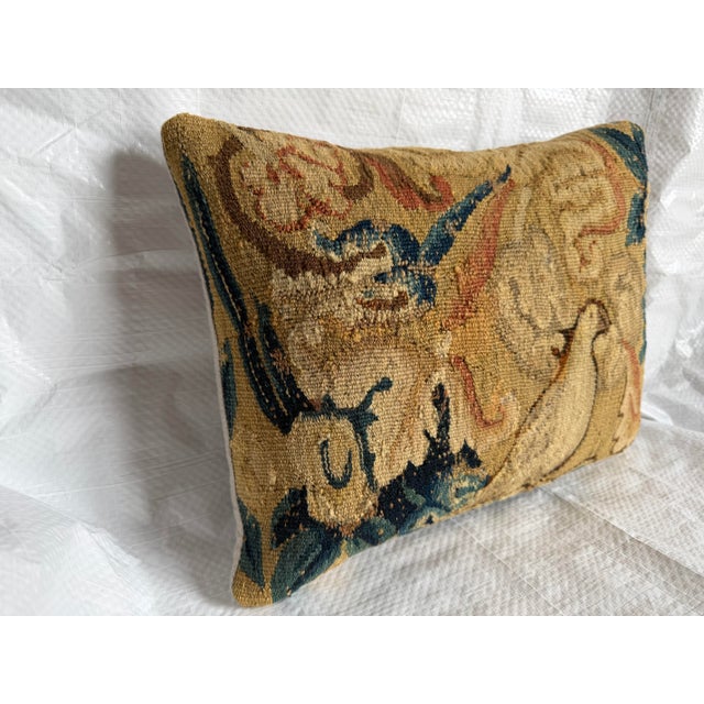 17th Century Flemish Verdure Tapestry Pillow For Sale - Image 4 of 7