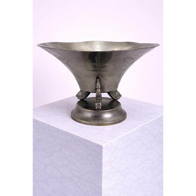 Swedish Art Deco Sculptural Pewter Bowl from GAB, 1931 For Sale - Image 4 of 7