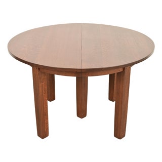 L. & J. G. Stickley Antique Mission Oak Arts & Crafts Extension Dining Table, Newly Refinished For Sale