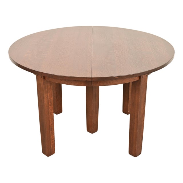 L. & J. G. Stickley Antique Mission Oak Arts & Crafts Extension Dining Table, Newly Refinished For Sale