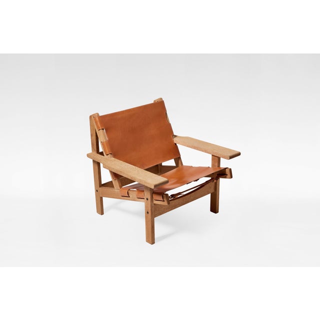 Wood Cognac Leather Model 168 Hunters Lounge Chair by Kurt Østervig for K.P. Møbler, Denmark, 1960s For Sale - Image 7 of 7