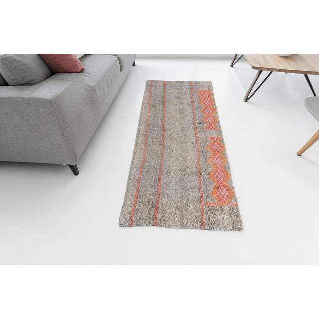 Hanwoven Vintage Kilim Runner For Sale - Image 9 of 10