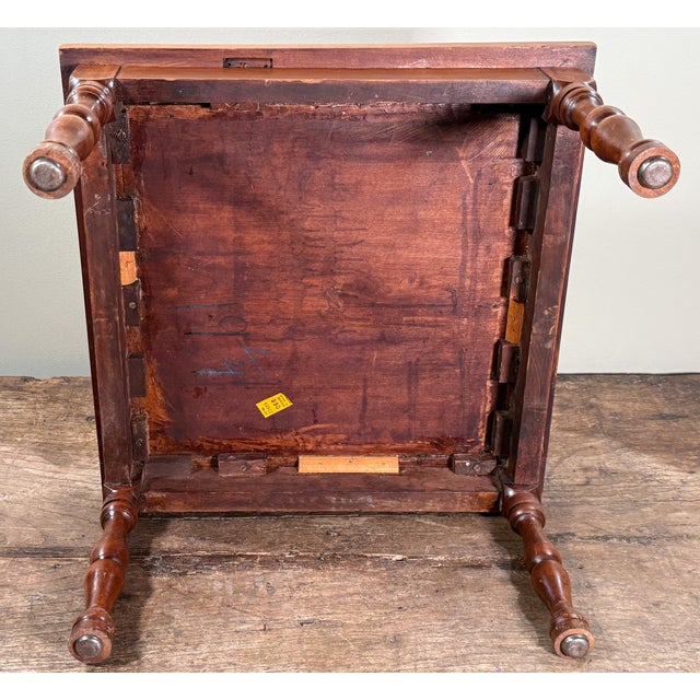 19th Century American Walnut Turned Leg Side Table For Sale - Image 9 of 9