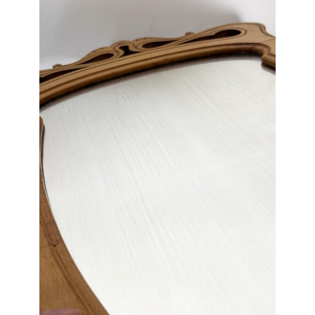 Vintage Beige Wooden Table Mirror, France, 1920s For Sale - Image 10 of 18