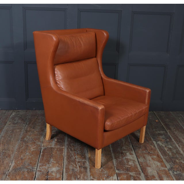 Danish Highback Chair in Leather from Stouby, 1970 For Sale - Image 11 of 13