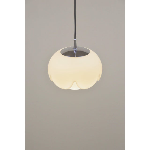 Artichoke Pendant Lamp in Opal Glass from Peill & Putzler, 1974 For Sale - Image 3 of 9