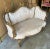 Baroque French Baroque Style Tan White Sofa With Gold Details For Sale - Image 3 of 9