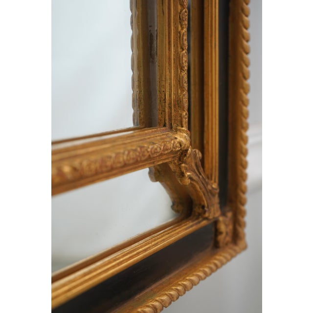 1990s Carvers Guild Rectangular Black & Gold Regency Mirror For Sale - Image 5 of 10