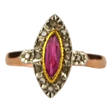Gold Ring with Ruby For Sale