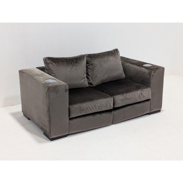 Vintage Velvet Cinema Sofa For Sale - Image 3 of 12